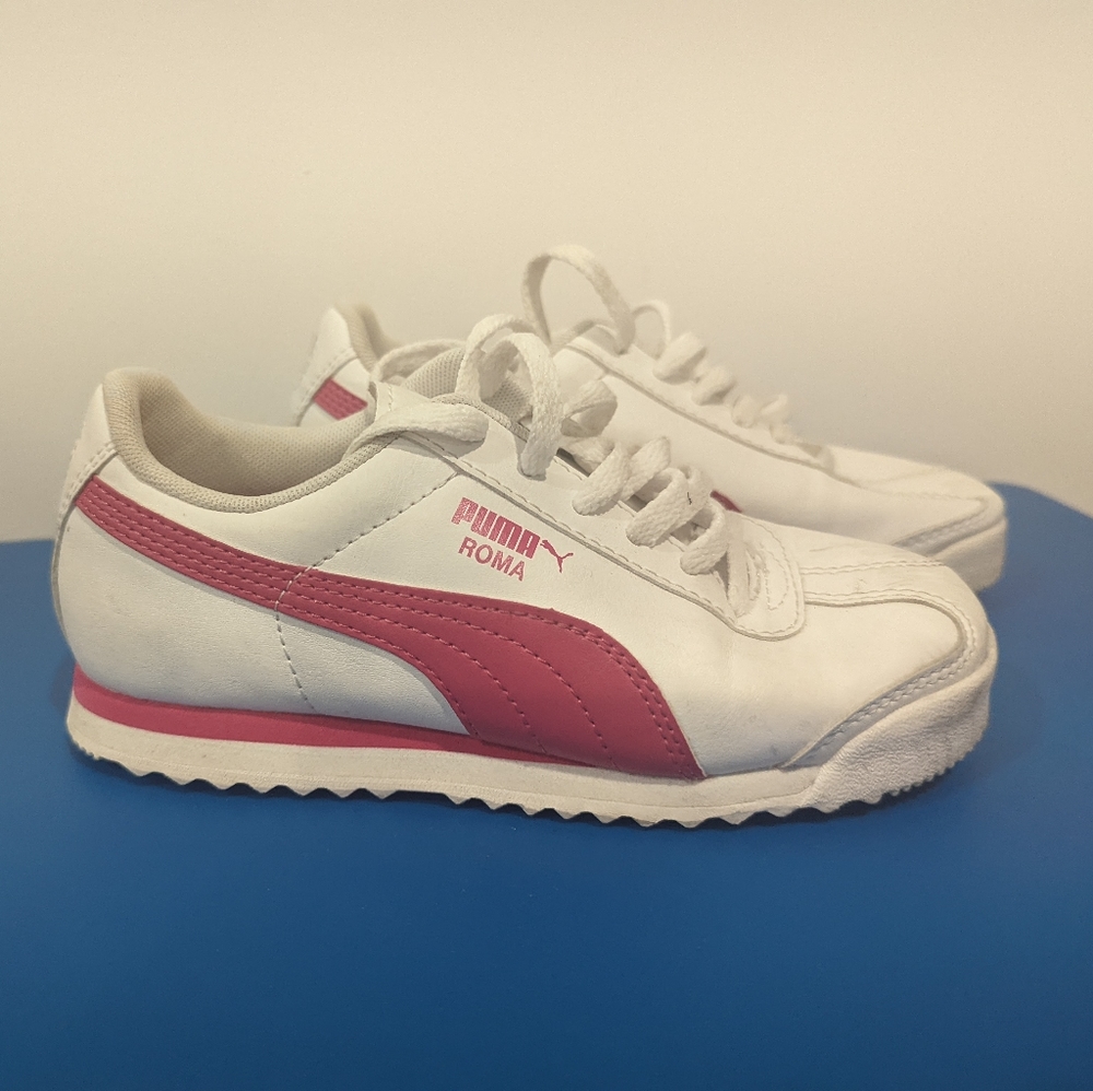 Kids Puma Roma Basic (PS) White Fuchsia Purple Pink